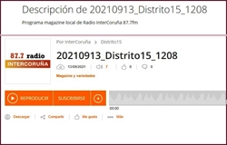 Tertulia radiofónica de nuestra Presidenta en InterCoruña (13/09/2021)