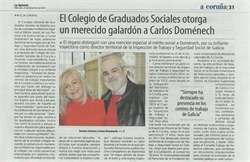 Nota de prensa no diario "La Opinión" (23/12/2020)