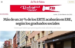 Nota de prensa en el diario "La Voz de Galicia" (22/02/2021)