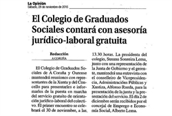 Os Graduados Sociais se reunen con representantes da Xunta e Concello