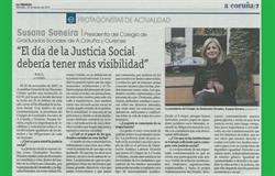 Día Mundial da Xustiza Social (Nota de prensa publicada en "A Opinión")