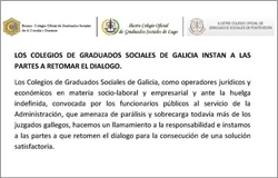 Comunicado Colegios Graduados Sociales de Galicia (Huelga Admnistración)