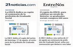 Medios dixitais destacan o cupón da ONCE polos 100 anos da profesión