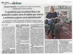 Nota de prensa no xornal "La Opinión" (18/12/2021)