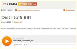 Tertulia radiofónica de nuestra Presidenta en InterCoruña (08/04/2020)